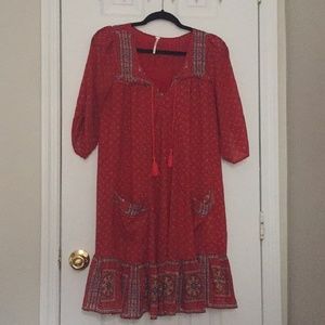 Free People Boho Red Dress